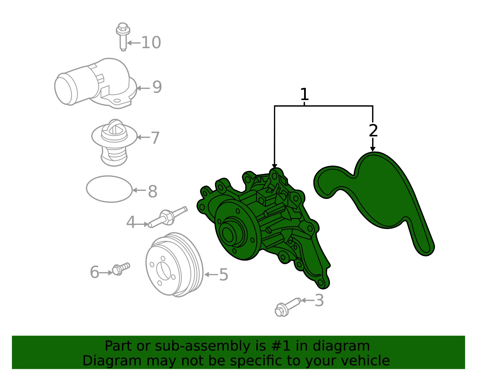 Engine Water Pump - Ford (lc3z8501a) - view 4
