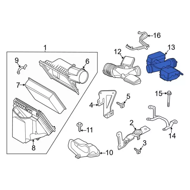 Engine Air Intake Hose - Ford (lc3z9b659d)