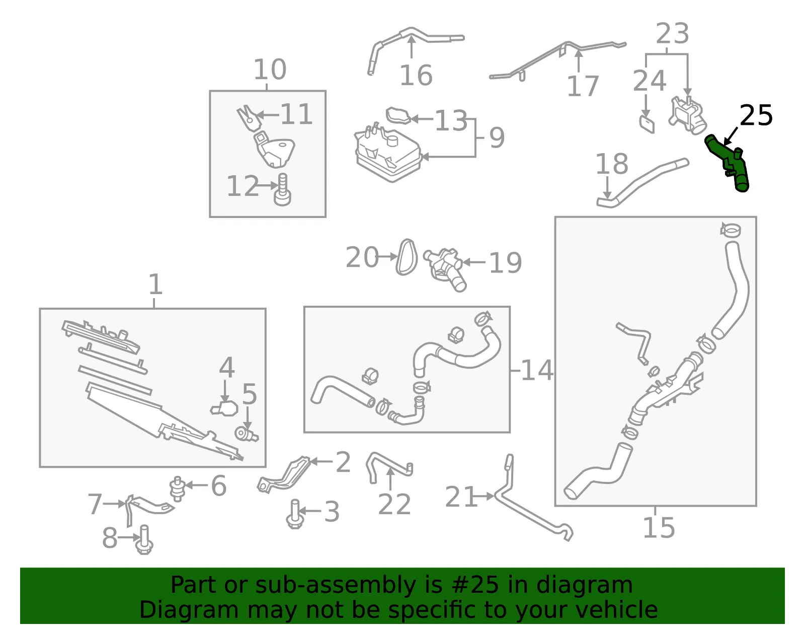 Engine Coolant Pipe - Mazda (lfe215190) - view 2