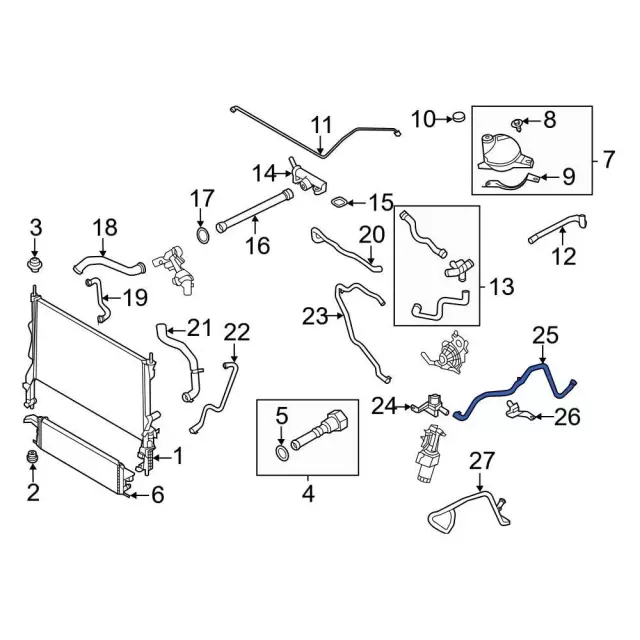 Engine Coolant Pipe - Ford (lk4z7890f) - view 3