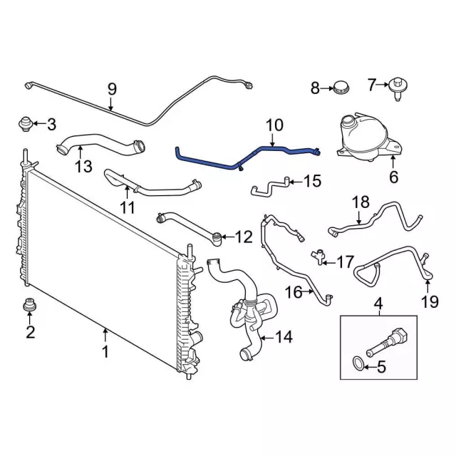 Engine Coolant Overflow Hose - Ford (lk4z8063b)