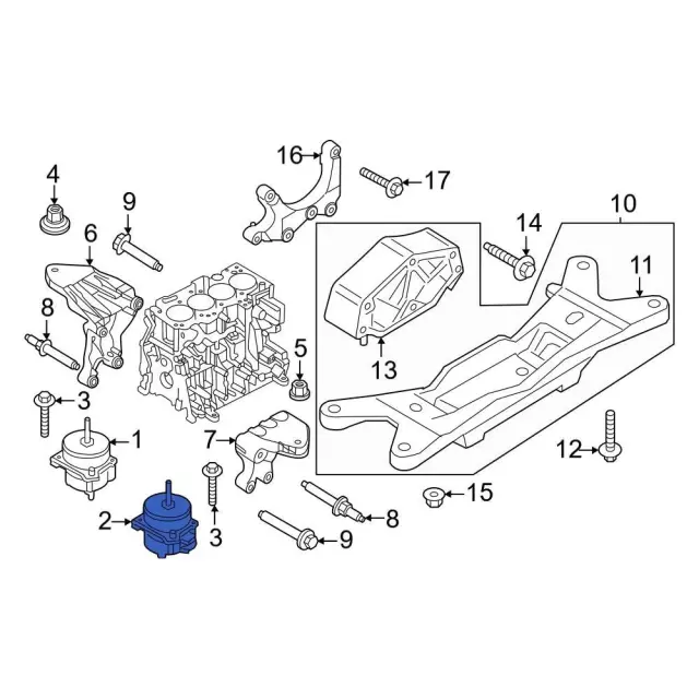 Engine Mount - Ford (lr3z6038a) - view 2