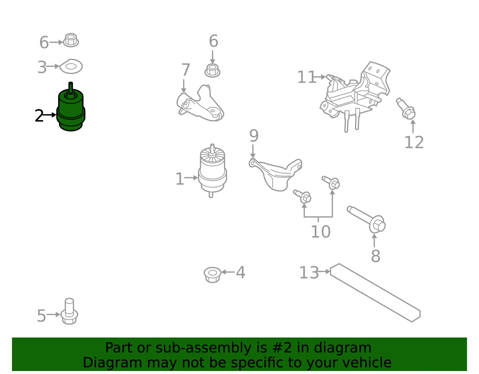 Engine Mount - Ford (mb3z6038a) - view 3