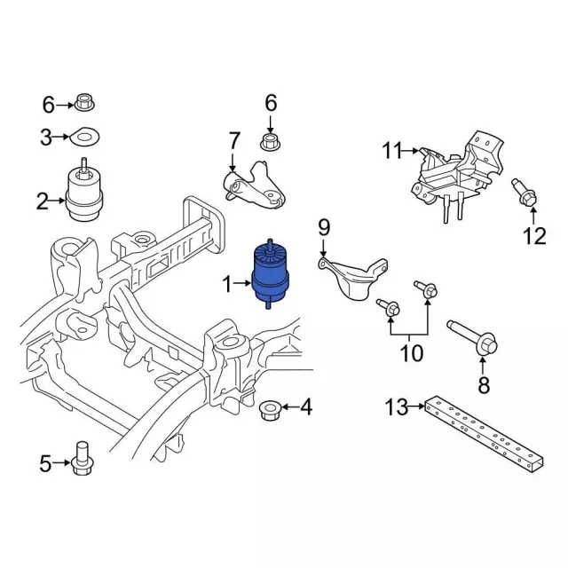 Engine Mount - Ford (mb3z6038h) - view 2