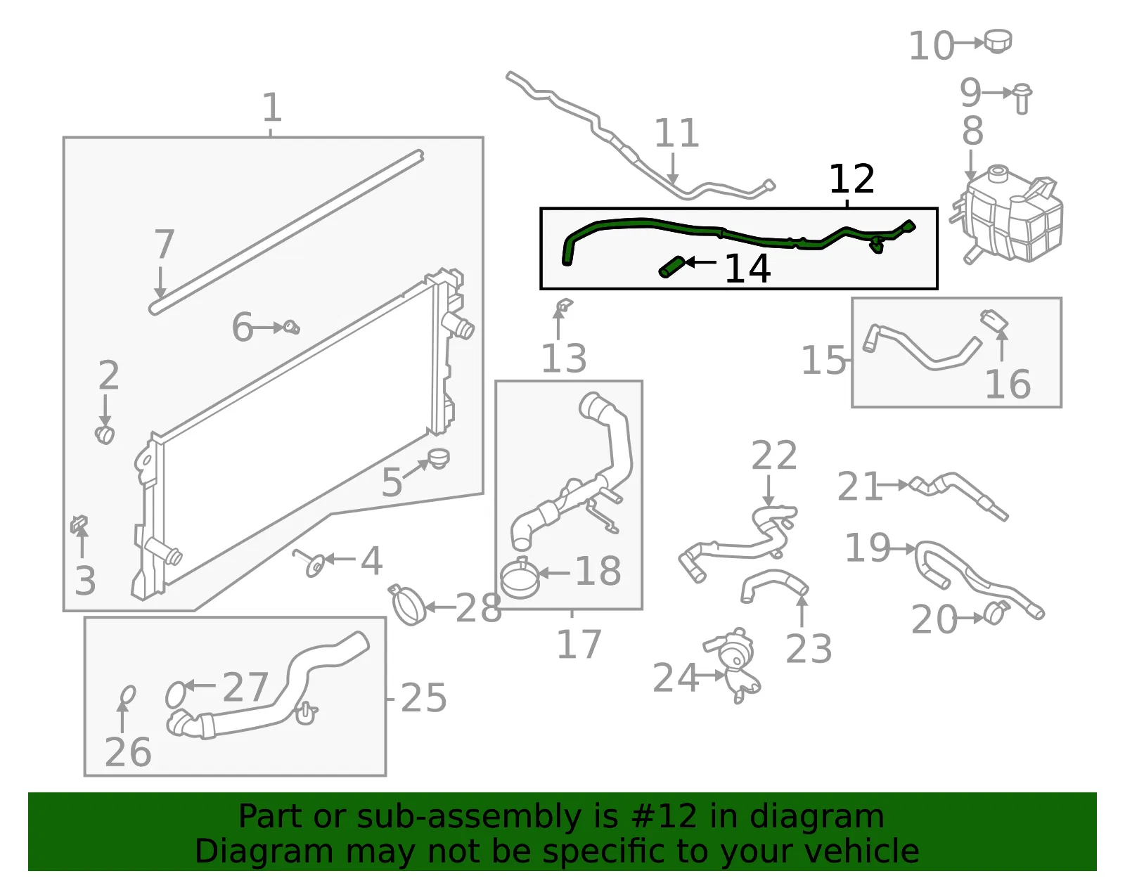 Engine Coolant Overflow Hose - Ford (mb3z8063b) - view 2