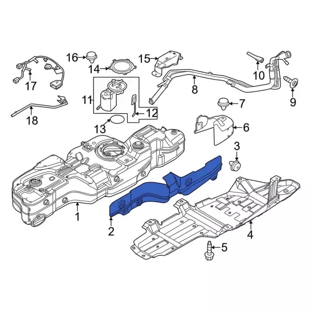 Fuel Tank Shield - Ford (mb3z9a032a) - view 2