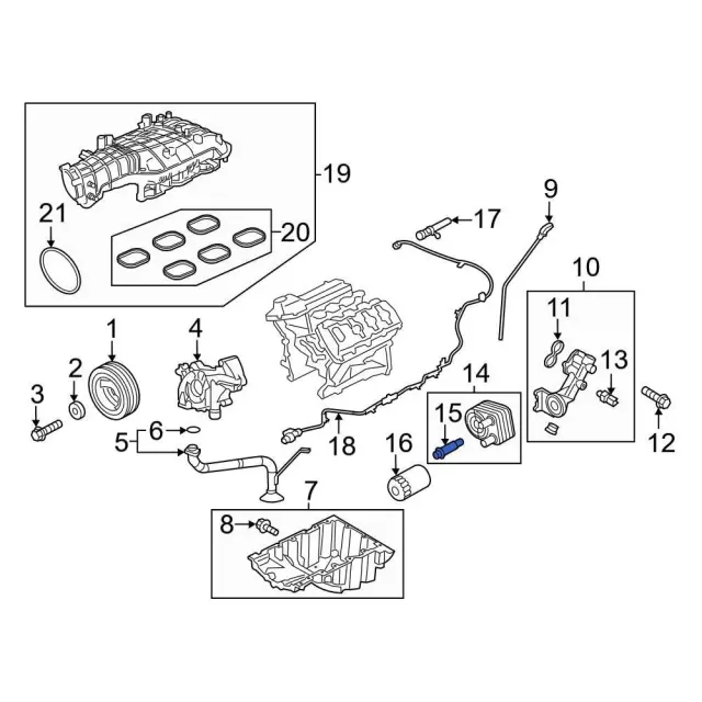 Engine Oil Cooler Stud - Ford (ml3z6l626a) - view 2