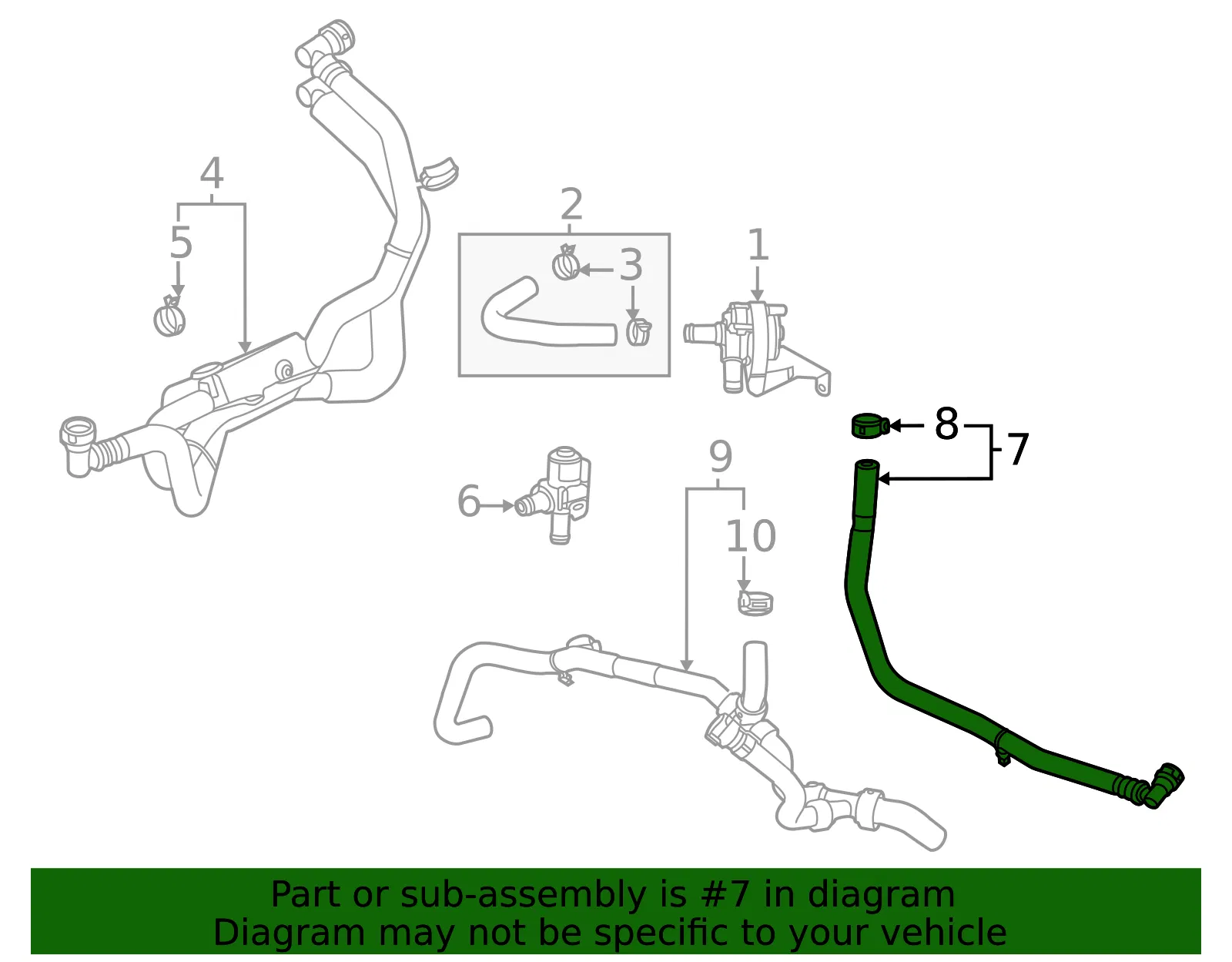 Engine Coolant Hose - Ford (ml3z7a031b) - view 2