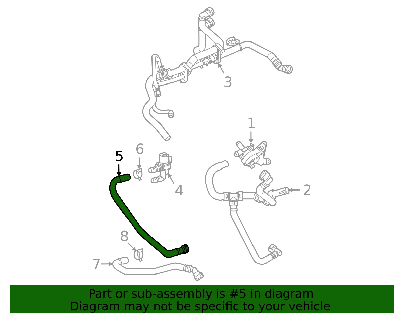 Engine Coolant Hose - Ford (ml3z7h255a) - view 3