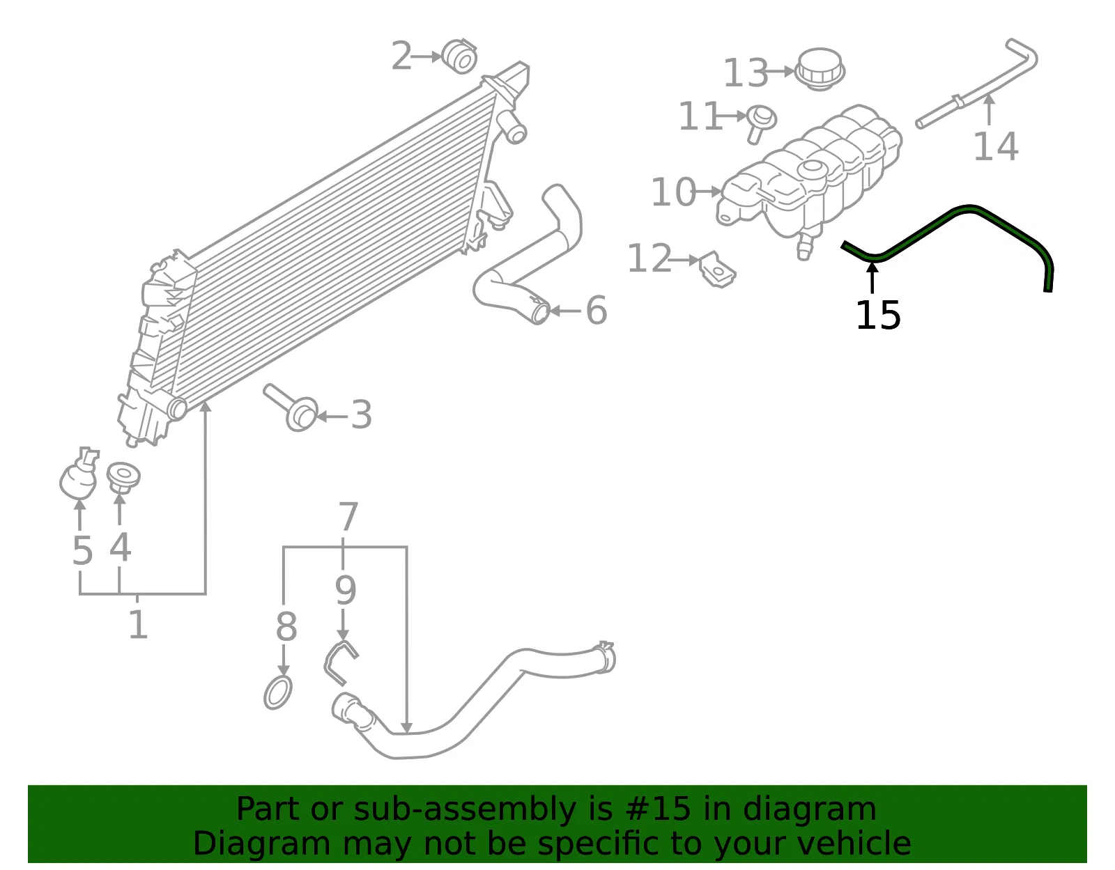 Engine Coolant Overflow Hose - Ford (ml3z8063c) - view 3