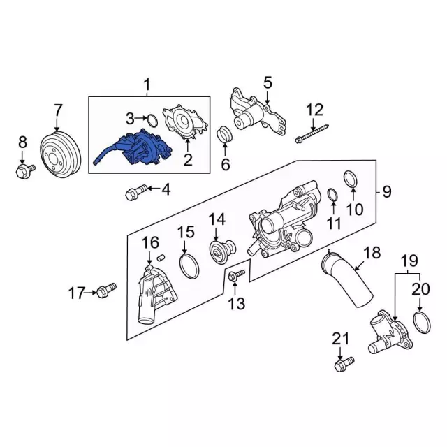 Engine Water Pump - Ford (ml3z8501b)