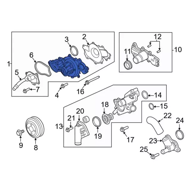 Engine Water Pump - Ford (ml3z8501b) - view 2
