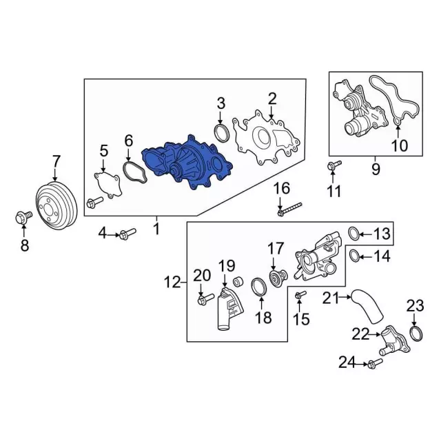 Engine Water Pump - Ford (ml3z8501b) - view 3