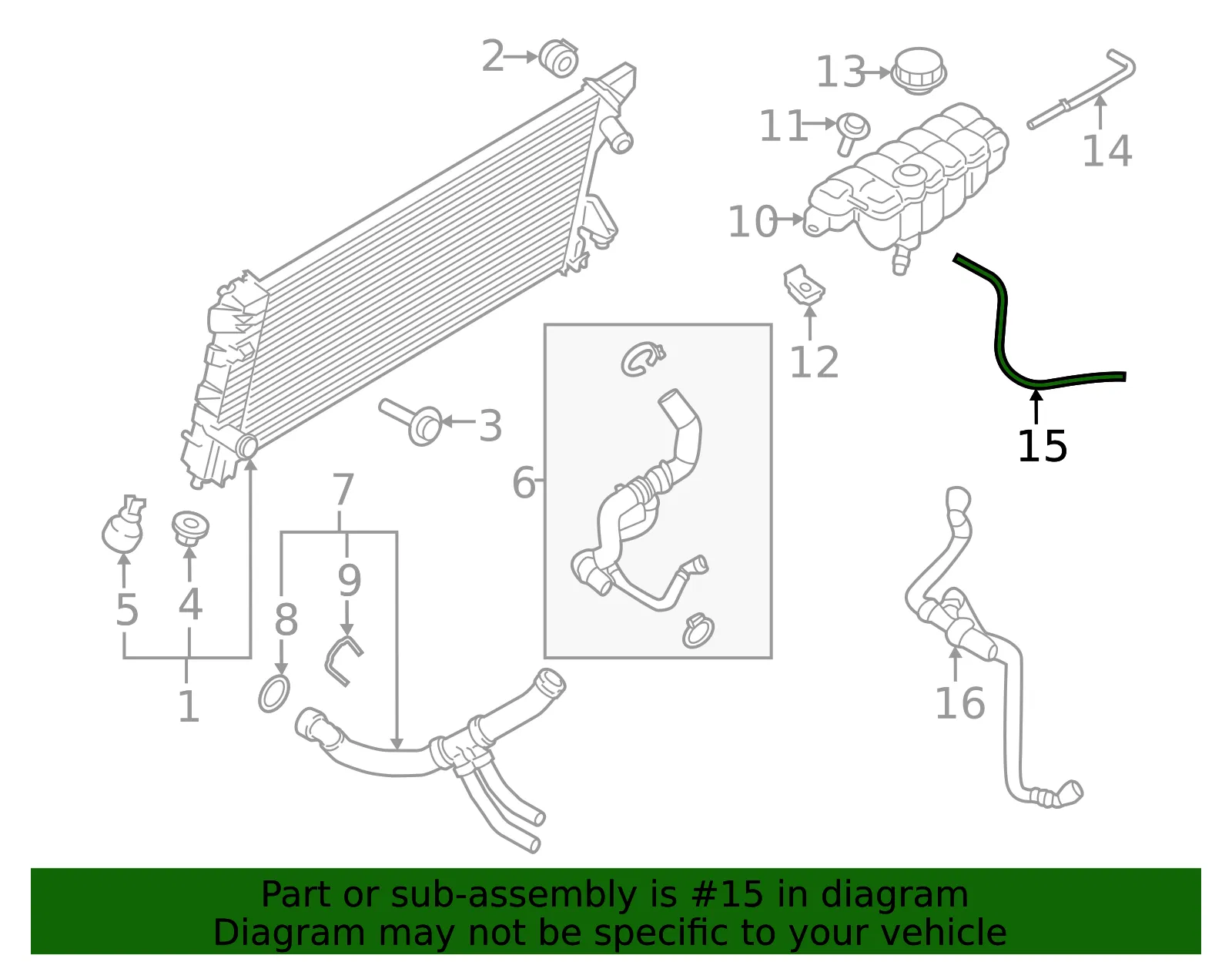 Engine Coolant Overflow Hose - Ford (ml3z8a365a) - view 2