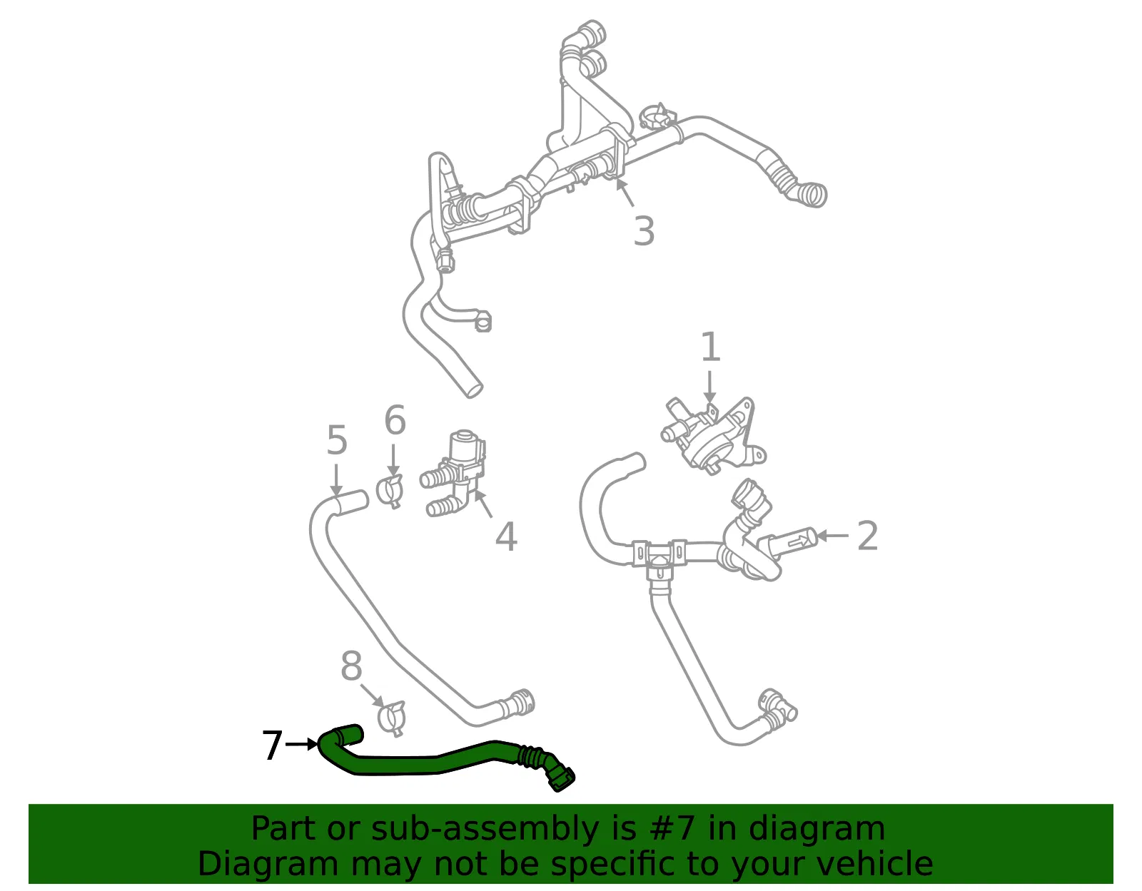 Engine Coolant Hose - Ford (ml3z8a577h) - view 2