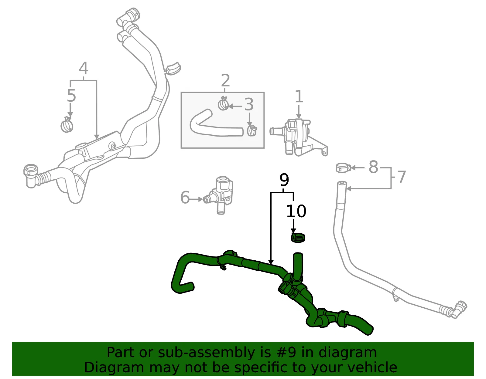 Water Pump Tube - Ford (ml3z8c289h) - view 2