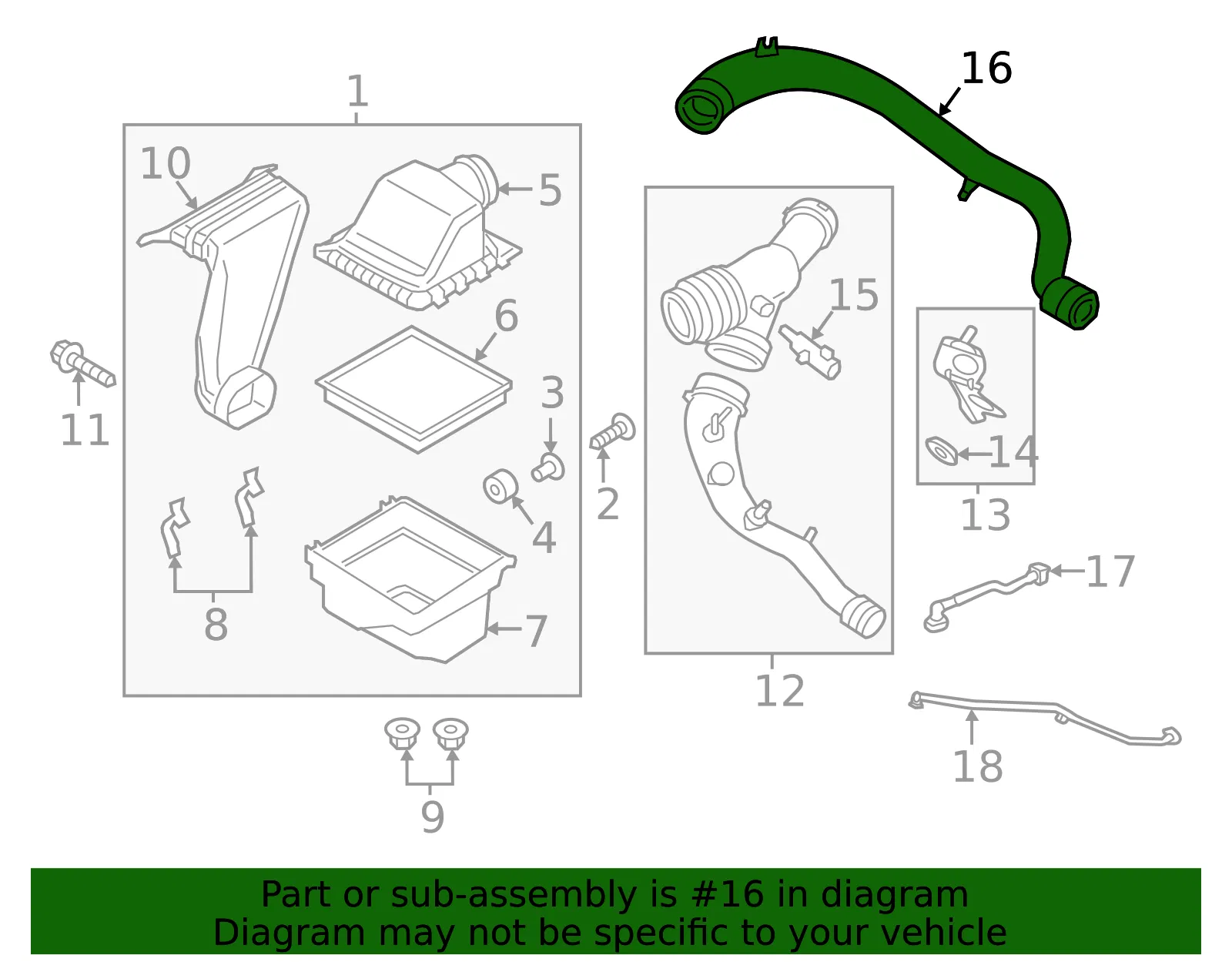 Engine Air Intake Hose - Ford (ml3z9r530c)