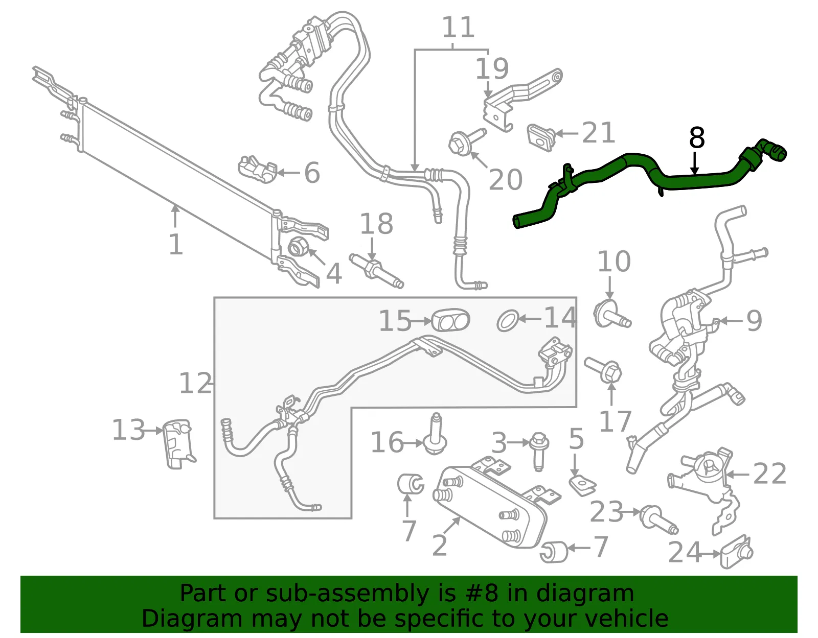 Engine Coolant Hose - Ford (nb3z8a577b) - view 3