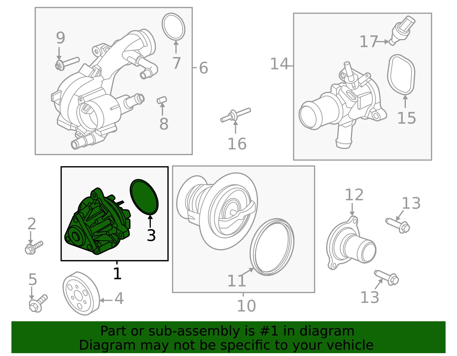 Engine Water Pump - Ford (p2gz8501a) - view 2