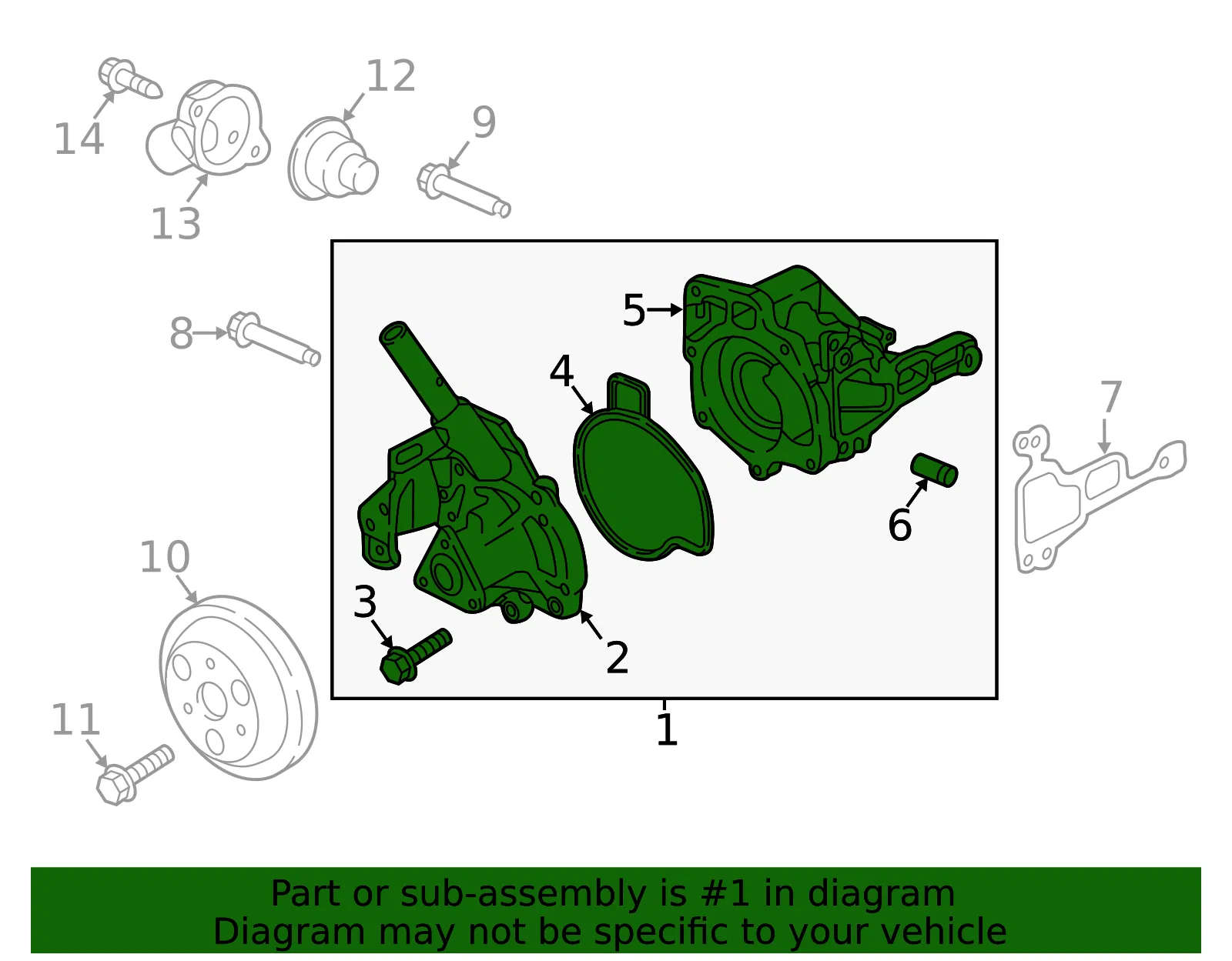 Water Pump Assembly - Mazda (p51b15010d) - view 2