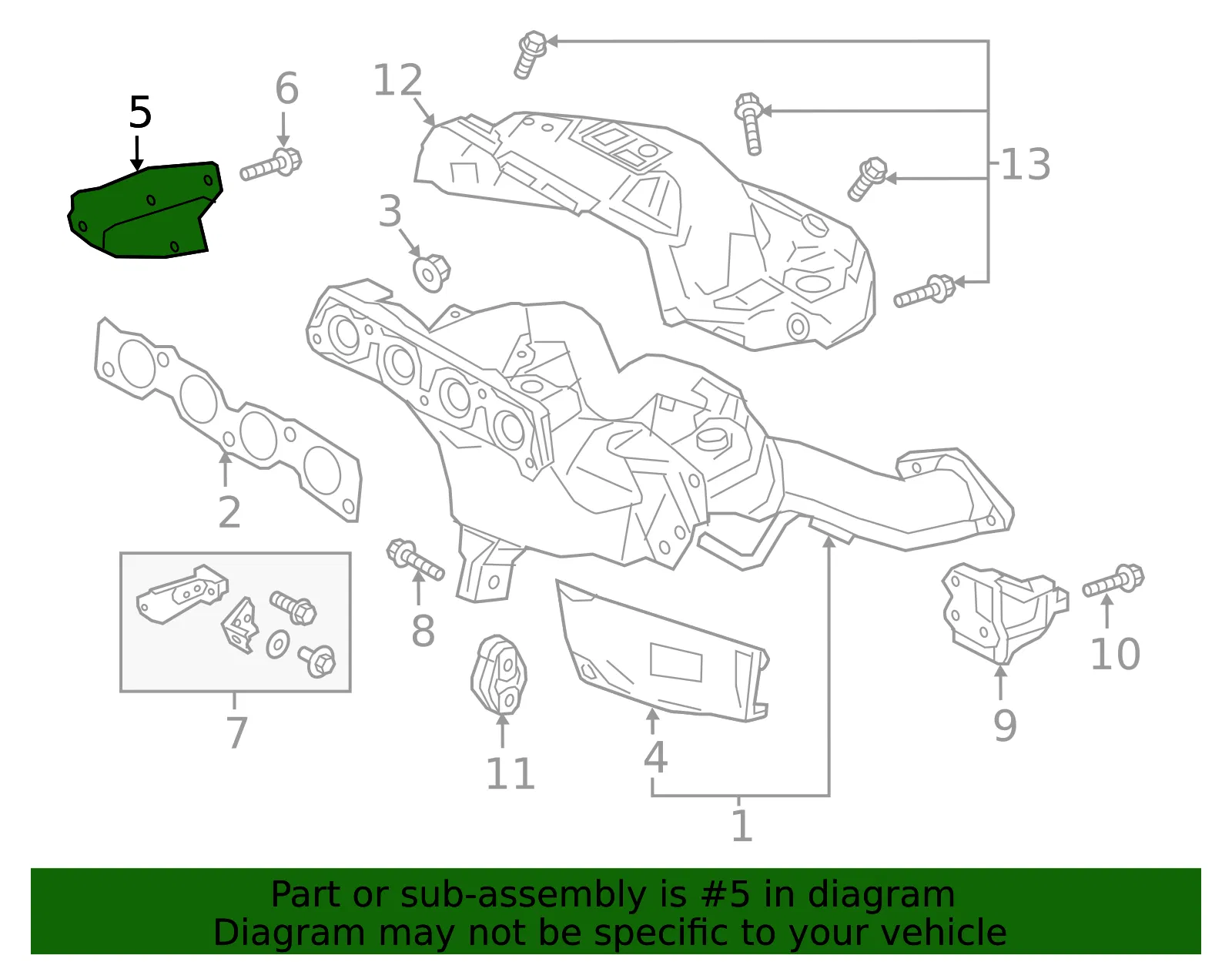 Exhaust Manifold Heat Shield - Mazda (p55113380) - view 2