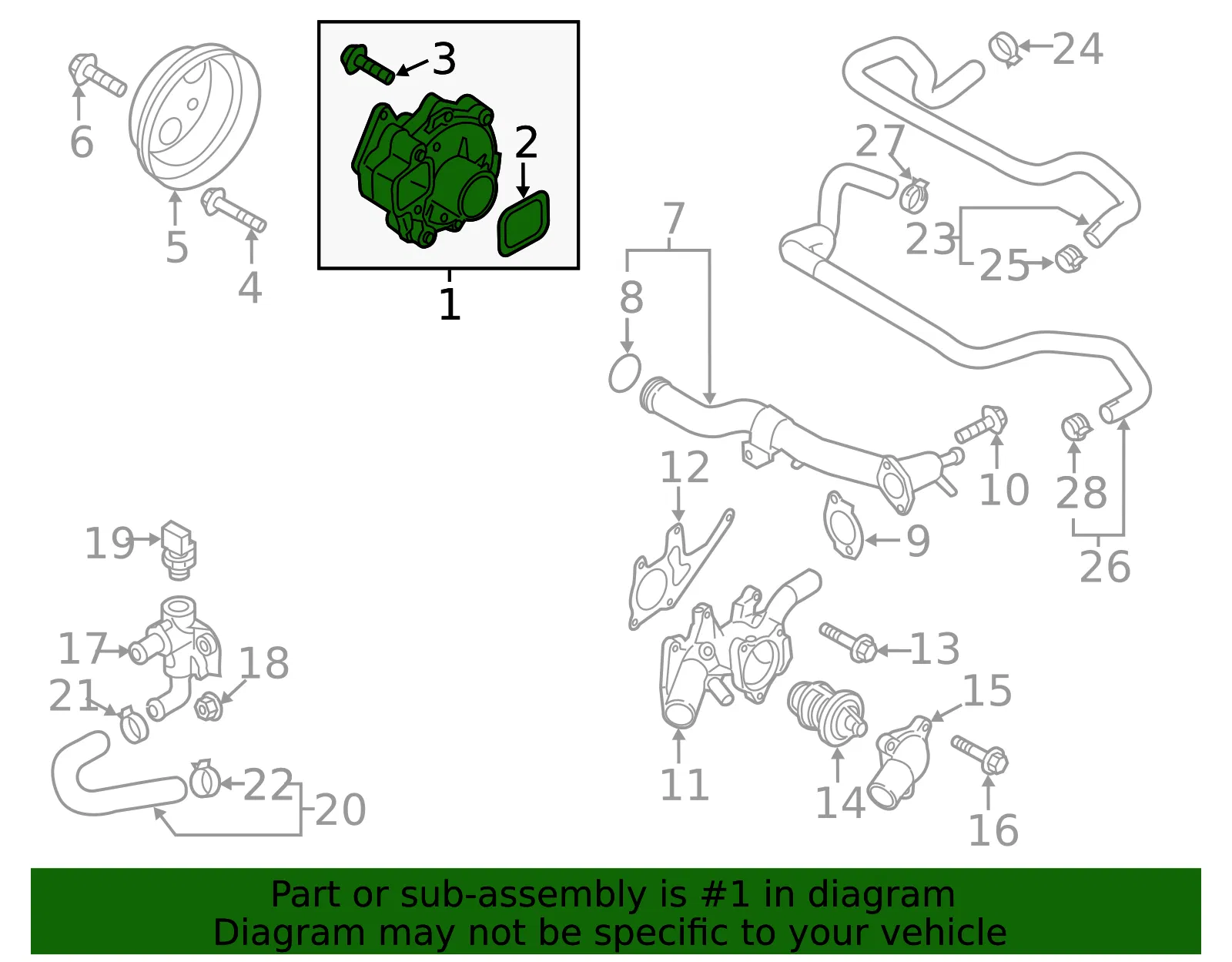 Water Pump - Mazda (pe0115010d) - view 4