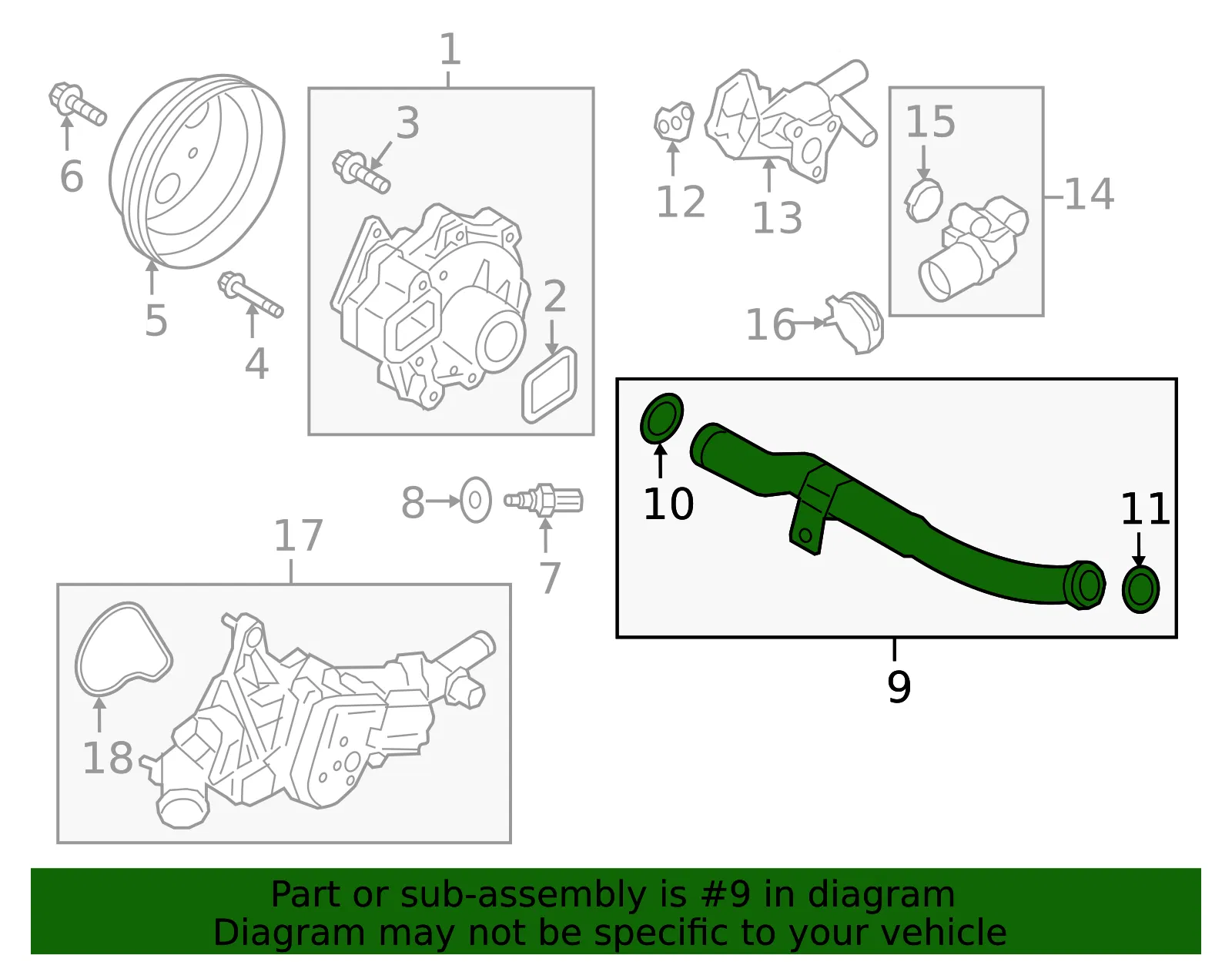 Engine Coolant Pipe - Mazda (pe2715190) - view 2