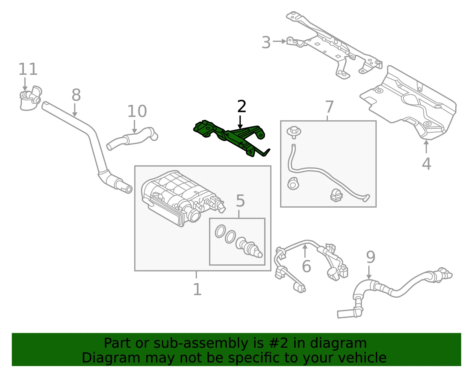 Vapor Canister Bracket - Mazda (pe5j13960) - view 2