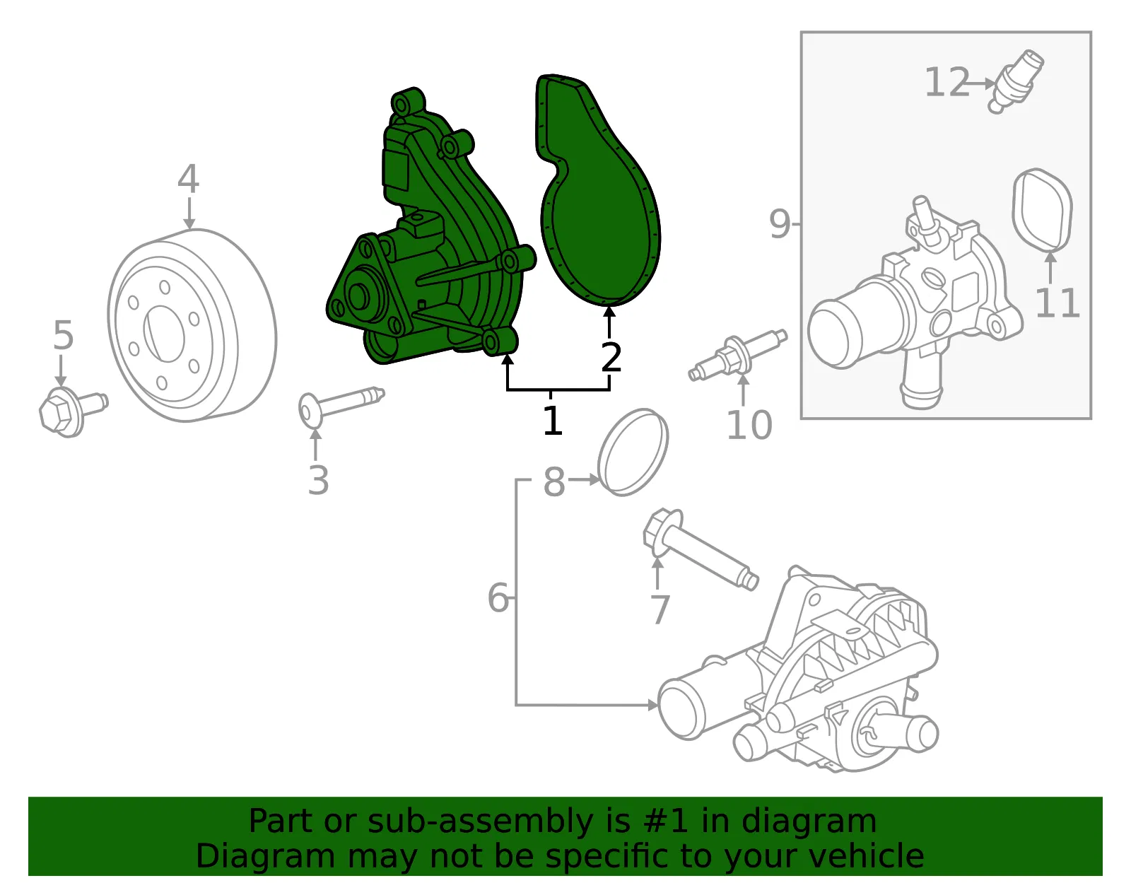 Engine Water Pump - Ford (pv4z8501b) - view 2