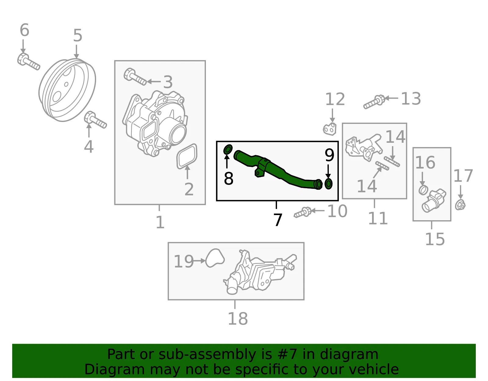 Engine Coolant Pipe - Mazda (px9s15190) - view 2