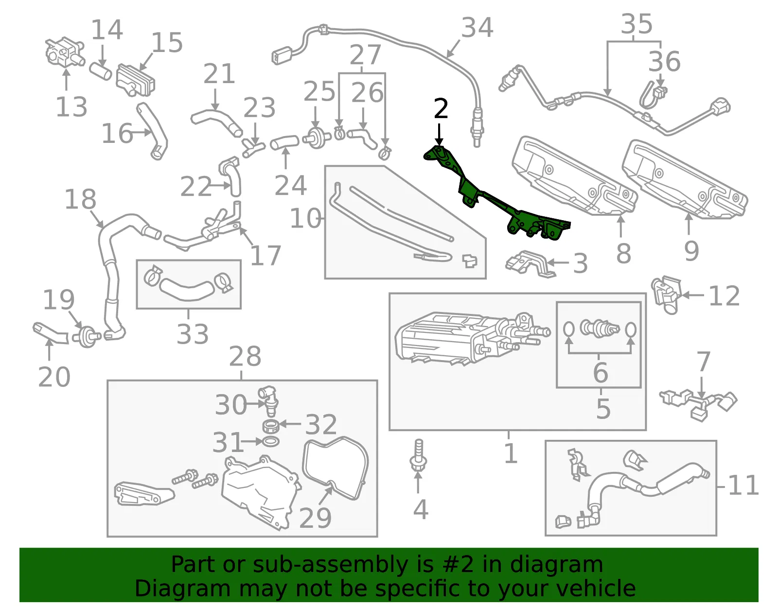 Vapor Canister Upper Bracket - Mazda (py1f13960) - view 2