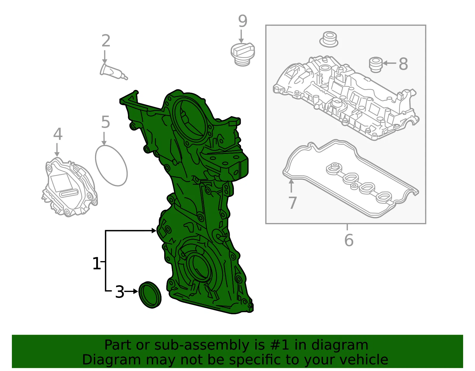 Engine Timing Cover - Mazda (py8w10500) - view 2