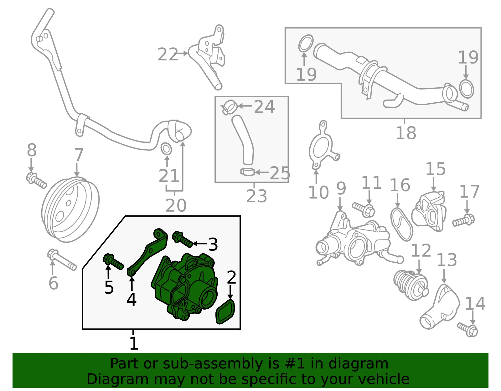 Engine Water Pump - Mazda (py8w15010b) - view 3