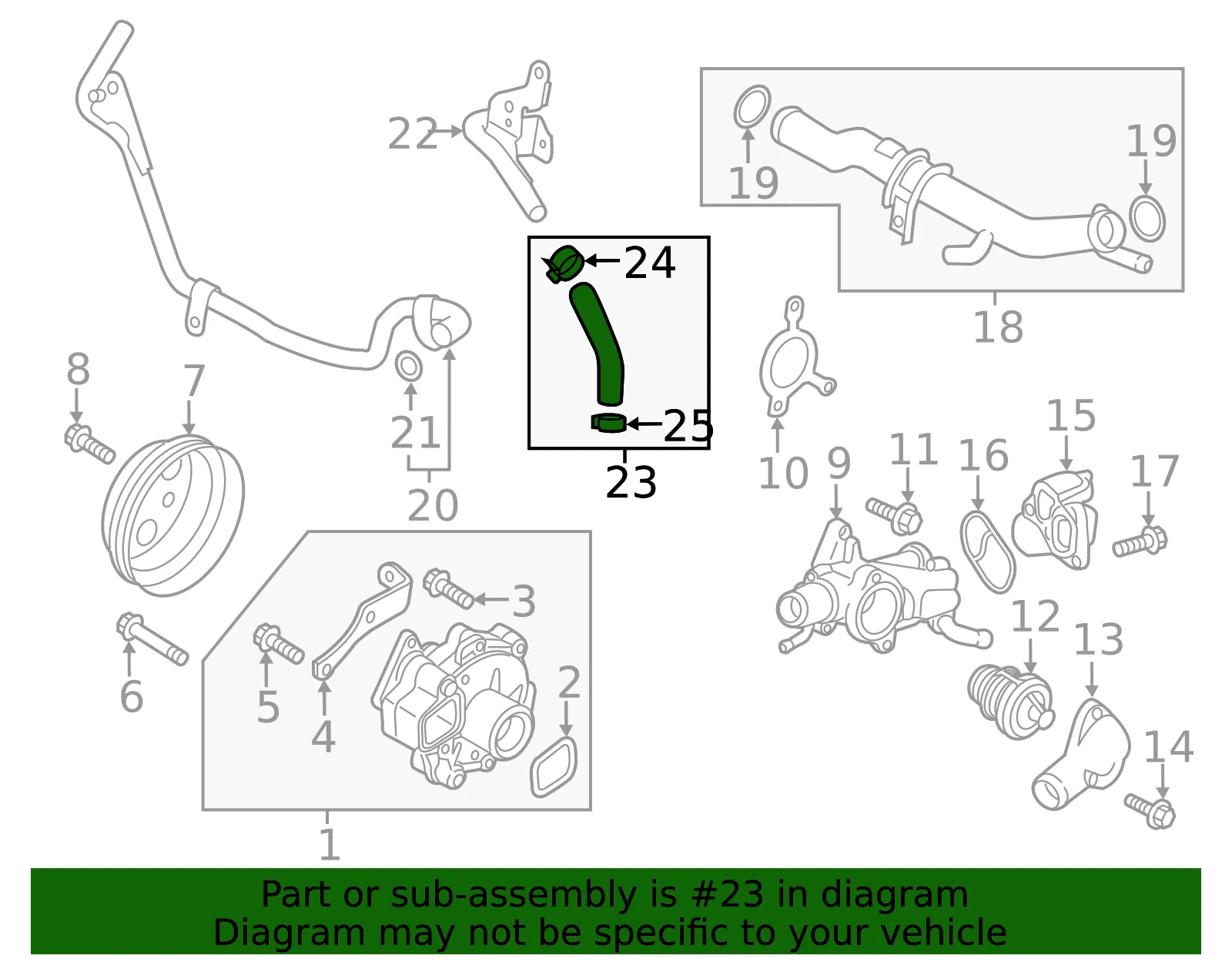 Engine Coolant Hose - Mazda (py8w1554y) - view 2