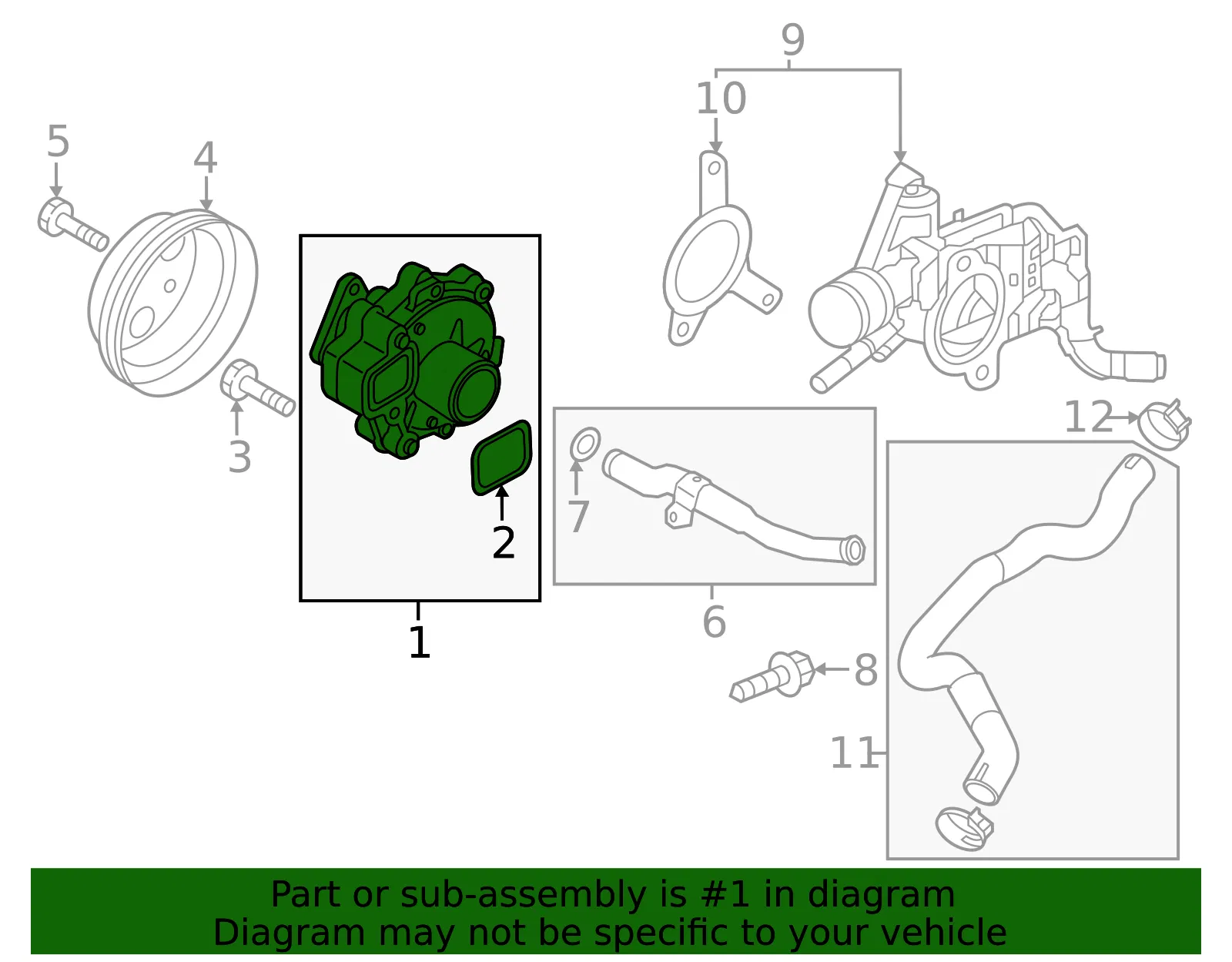 Engine Water Pump - Mazda (pyfa15010d) - view 2