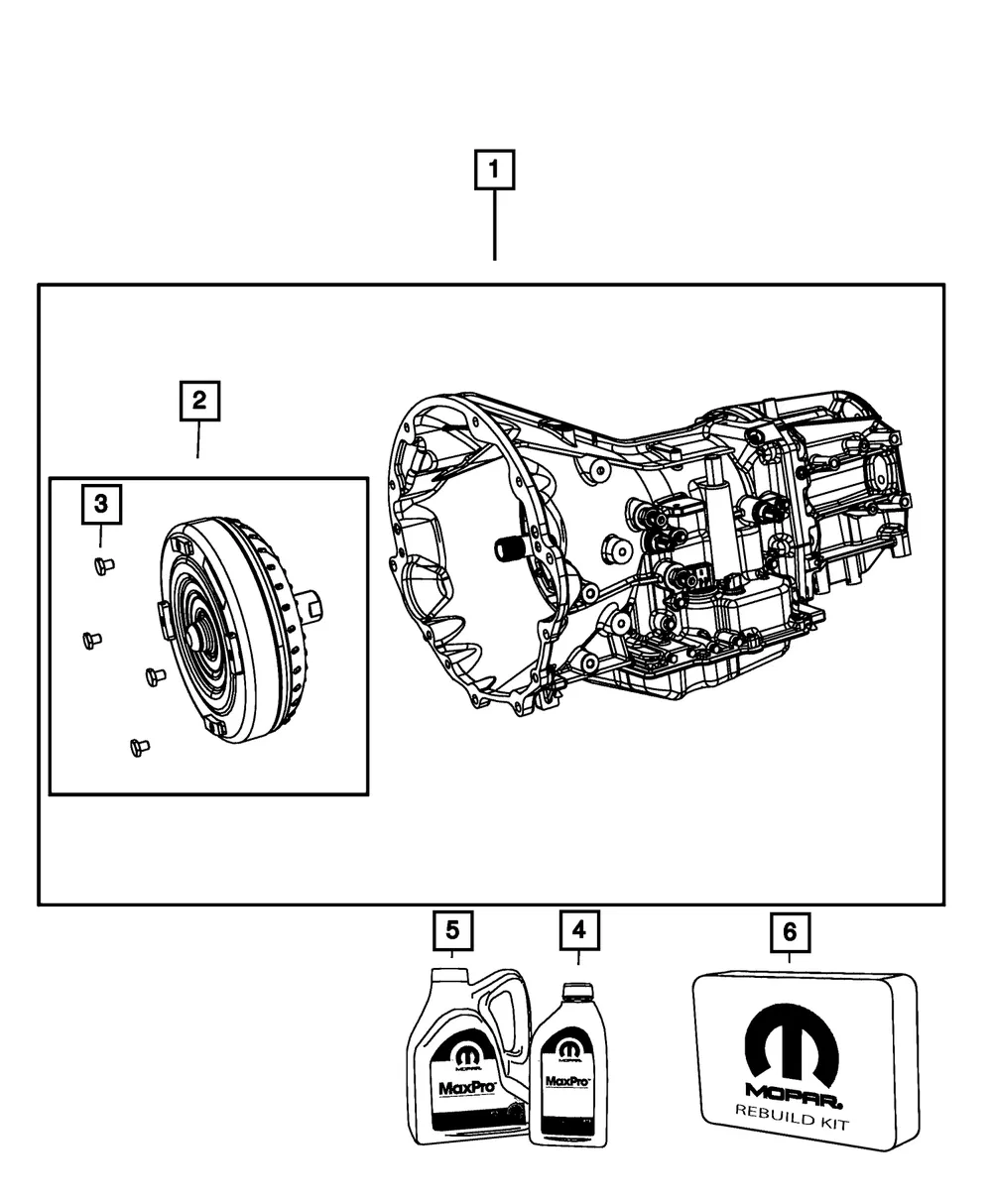 With Torque Converter Transmission Kit, Remanufactured - Mopar (r8039218ag)