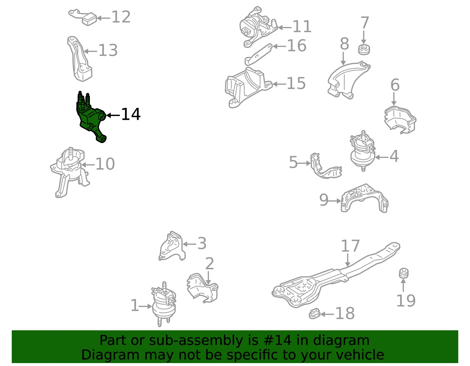 Engine Mount Bracket - Mazda (t00639030b) - view 2