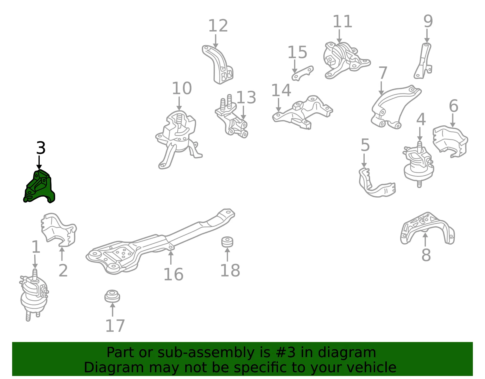 Engine Mount Bracket - Mazda (t03239020b) - view 2
