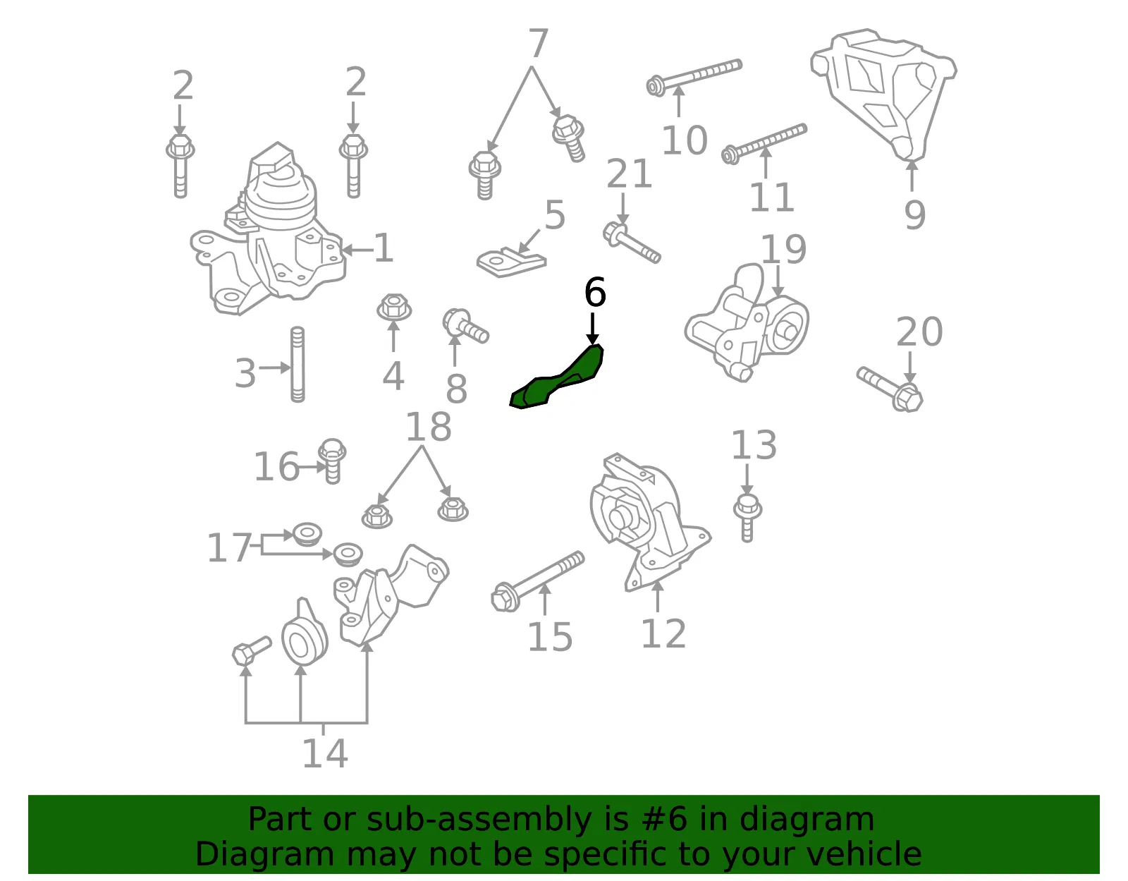 Engine Mount Bracket - Mazda (td11390a1a) - view 2