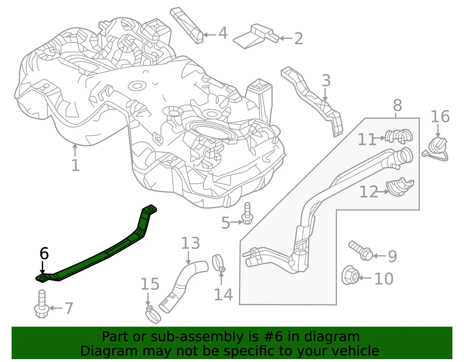 Fuel Tank Strap - Mazda (va4042710a) - view 2