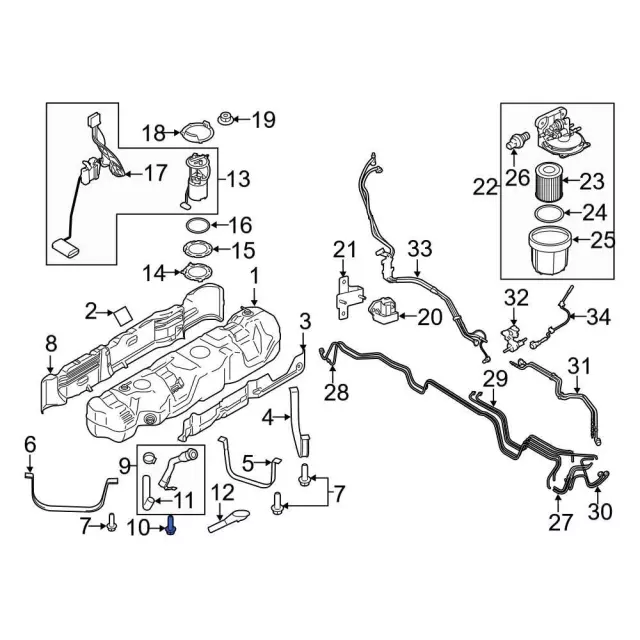 Fuel Filler Neck Bolt - Ford (w702498s437m) - view 2
