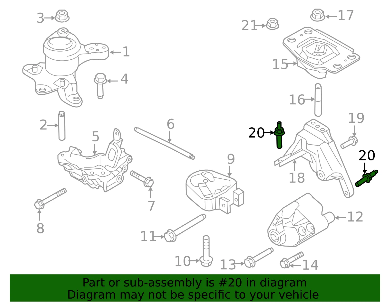 Manual Transmission Mount Bolt - Ford (w707099s437) - view 3