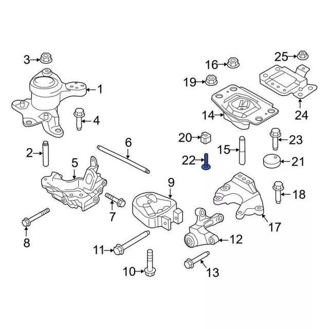 Engine Mount Bolt - Ford (w711879s442) - view 4