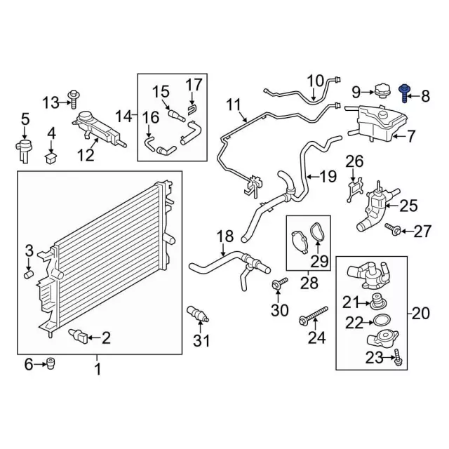 Engine Coolant Reservoir Bolt - Ford (w712436s439) - view 2