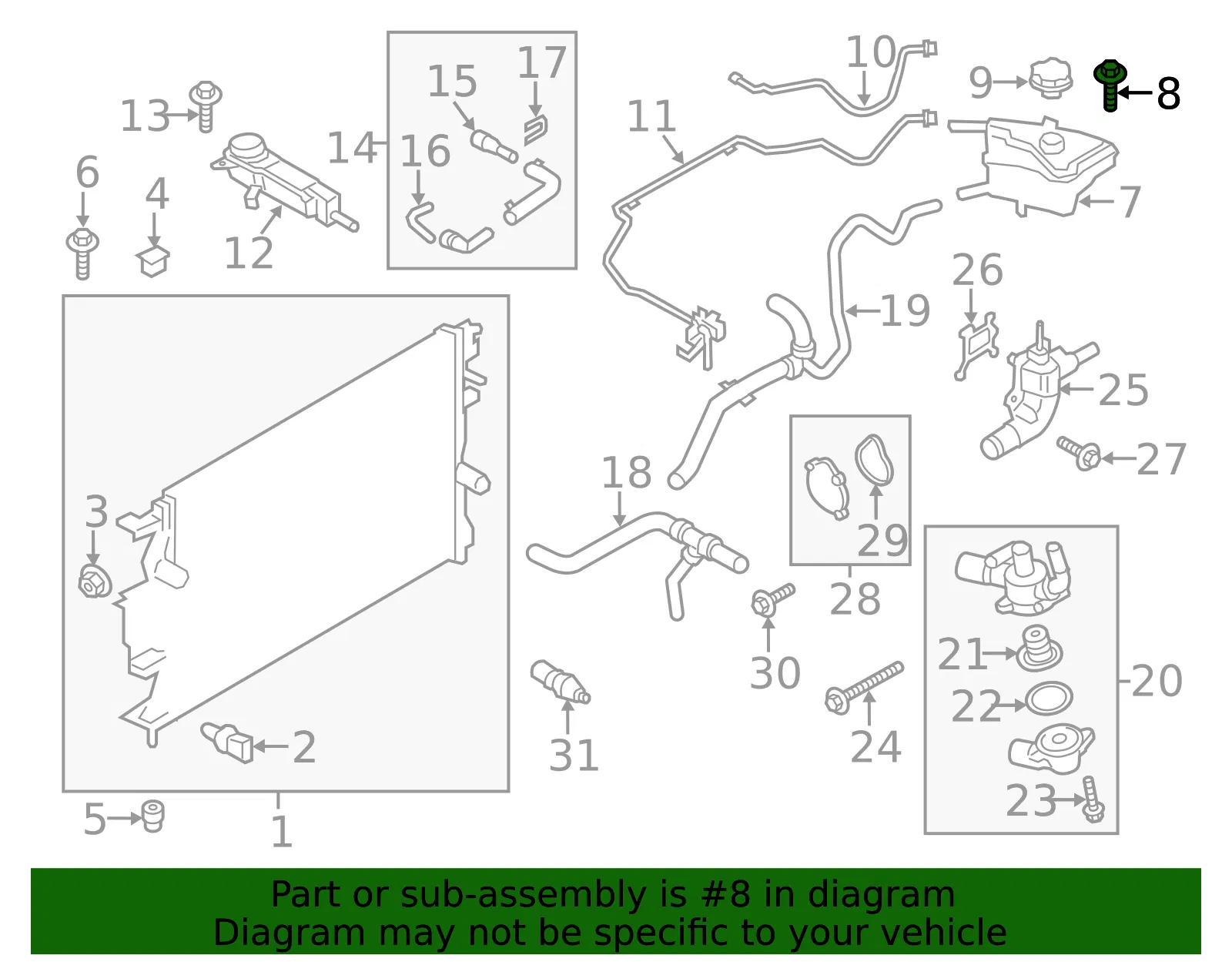 Engine Coolant Reservoir Bolt - Ford (w712436s439) - view 6