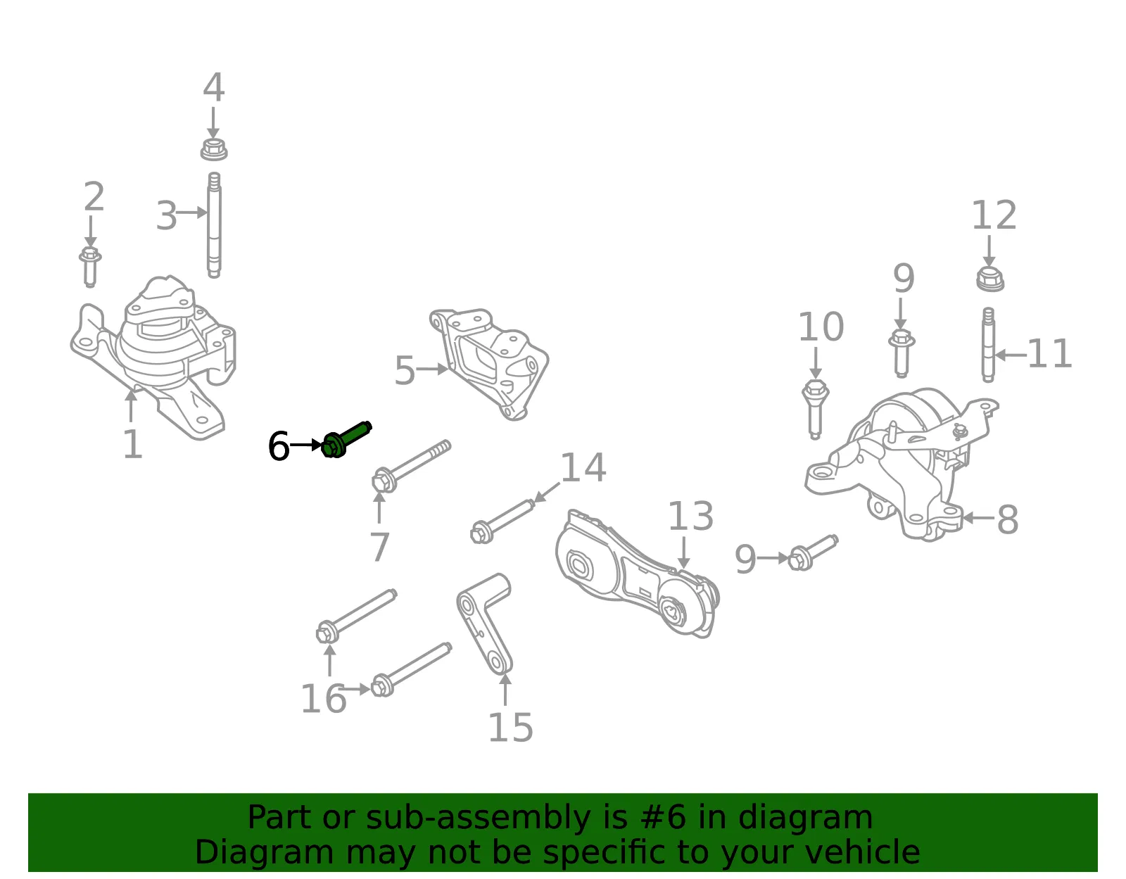 Engine Mount Bolt - Ford (w712692s437) - view 8