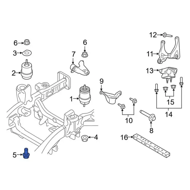 Engine Mount Support Bracket Bolt - Ford (w714822s437) - view 3