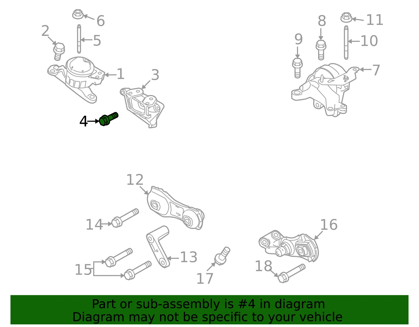 Engine Mount Support Bracket Bolt - Ford (w714822s437) - view 7