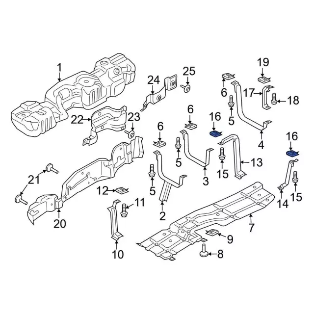 Fuel Tank Skid Plate Nut - Ford (w718393s439) - view 4