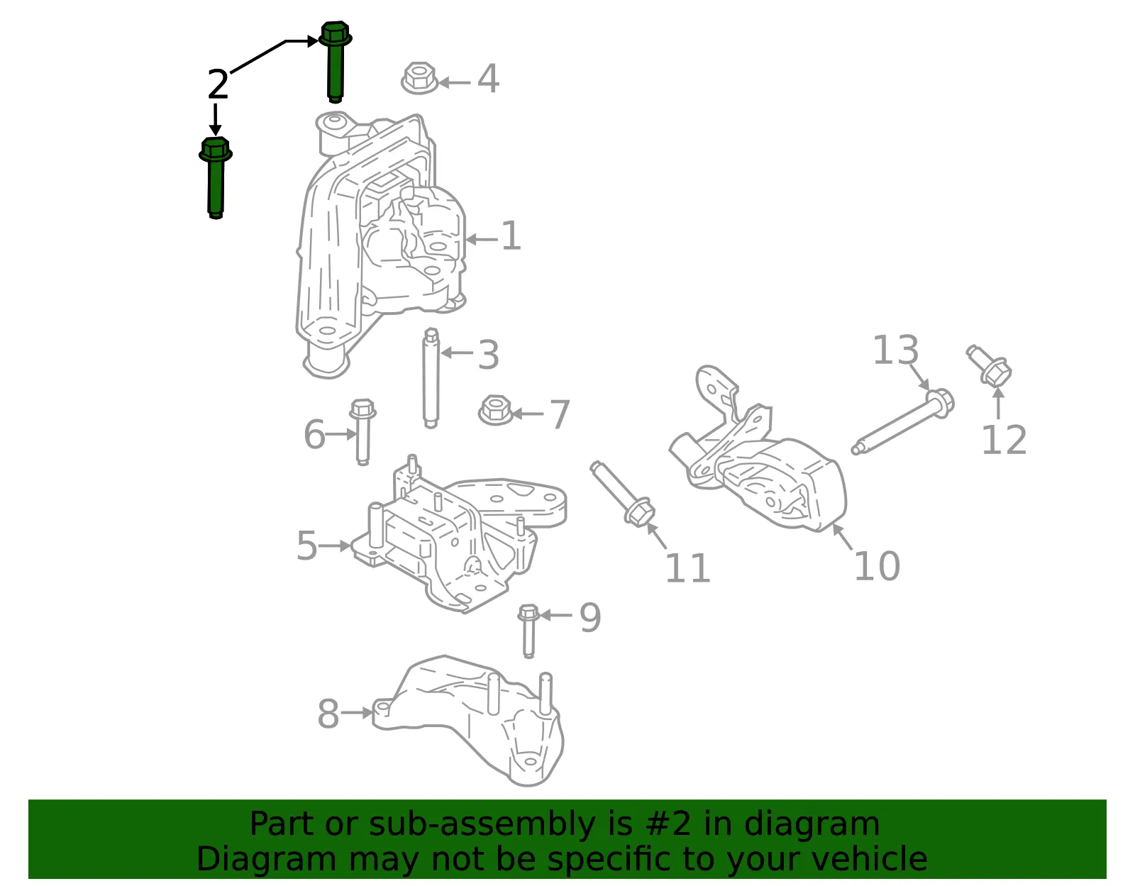 Engine Mount Bolt - Ford (w718475s439) - view 5